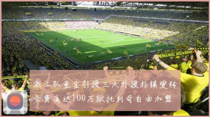 浙江队重金引援三大外援朴镇燮转会费高达100万欧托利奇自由加盟